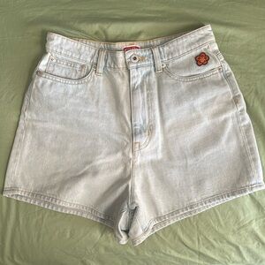 Brand New Kenzo Bleach Blue Denim Shorts